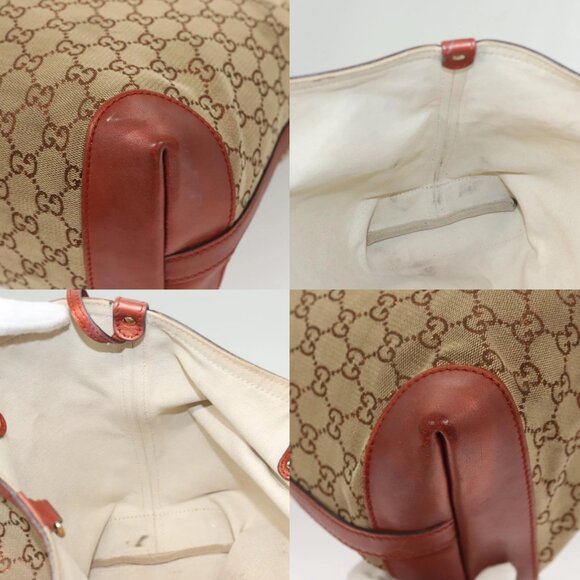GUCCI GG Canvas Tote Bag Beige Gold 247209 Auth - Picture 15 of 16